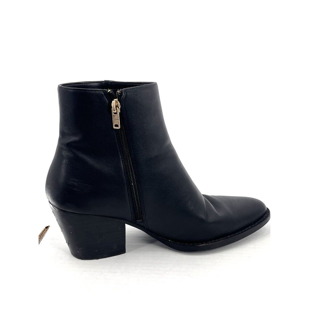 COACH Women's Black Leather Side Zip Pacey Pointed Toe Heeled Ankle Boot US 10 - Picture 5 of 9